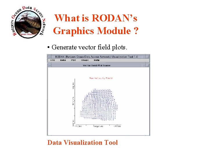 What is RODAN’s Graphics Module ? • Generate vector field plots. Data Visualization Tool