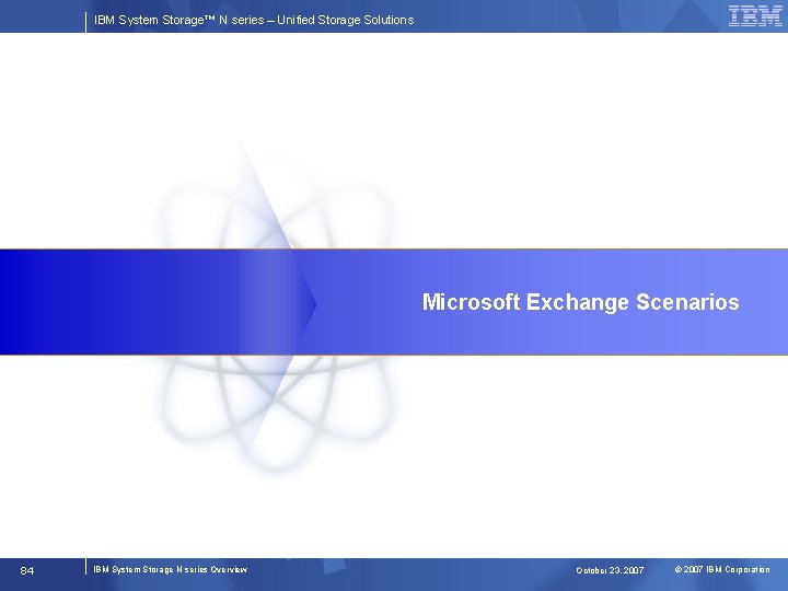 IBM System Storage™ N series – Unified Storage Solutions Microsoft Exchange Scenarios 84 IBM