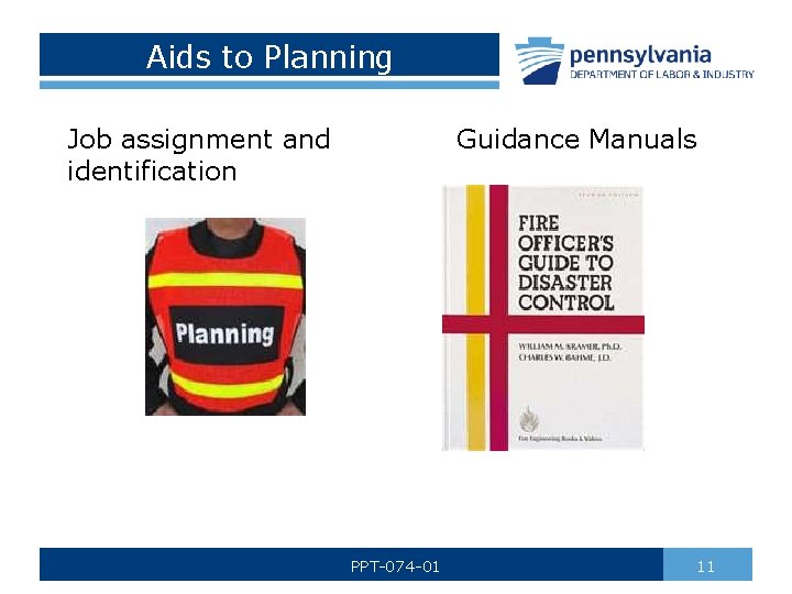 Aids to Planning Job assignment and identification Guidance Manuals PPT-074 -01 11 