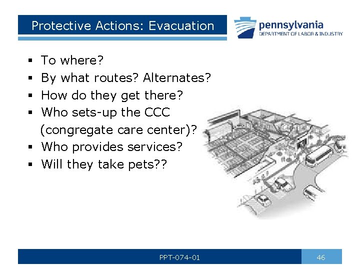 Protective Actions: Evacuation To where? By what routes? Alternates? How do they get there?