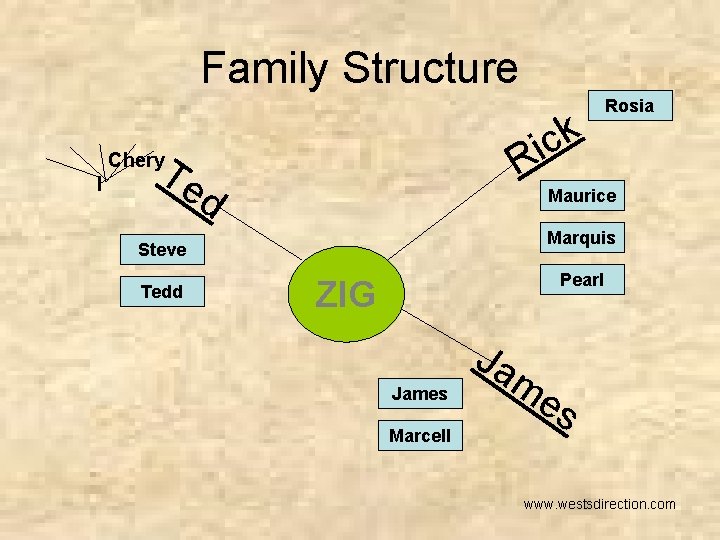 Family Structure k c i R Te Chery l d Maurice Marquis Steve Tedd