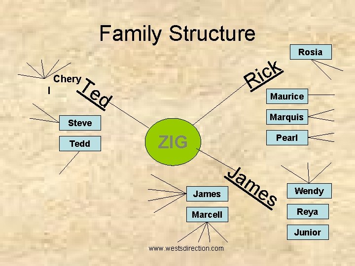 Family Structure k c i Te R Chery l d Maurice Marquis Steve Tedd