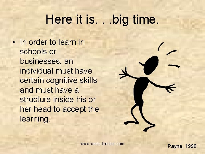 Here it is. . . big time. • In order to learn in schools