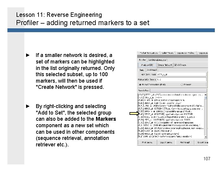 Lesson 11: Reverse Engineering Profiler – adding returned markers to a set ► If