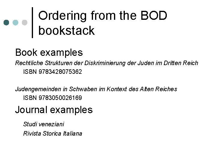 Ordering from the BOD bookstack Book examples Rechtliche Strukturen der Diskriminierung der Juden im