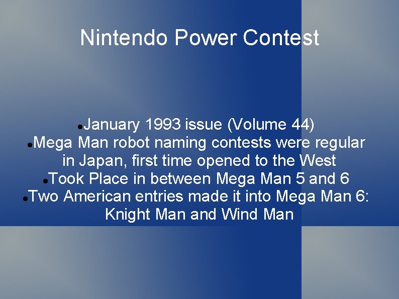 Nintendo Power Contest January 1993 issue (Volume 44) Mega Man robot naming contests were