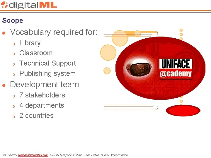 Scope l Vocabulary required for: o o l Library Classroom Technical Support Publishing system
