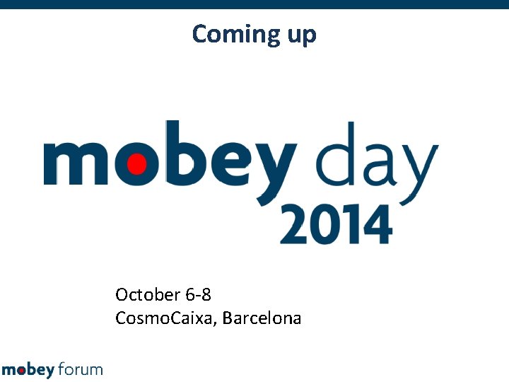 Coming up October 6 -8 Cosmo. Caixa, Barcelona 