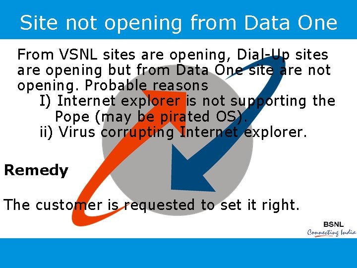 Site not opening from Data One From VSNL sites are opening, Dial-Up sites are