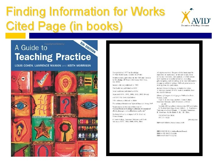 Finding Information for Works Cited Page (in books) 