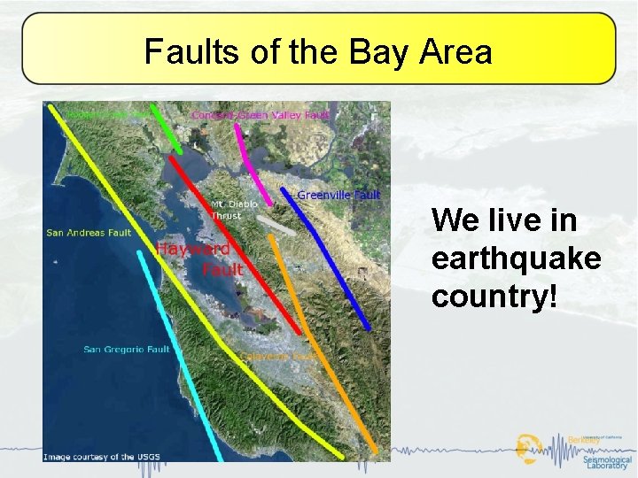 Faults of the Bay Area We live in earthquake country! 