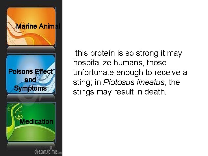 Marine Animal Poisons Effect and Symptoms Medication this protein is so strong it may