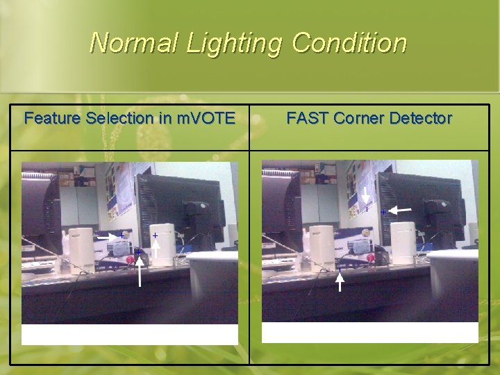 Normal Lighting Condition Feature Selection in m. VOTE FAST Corner Detector 