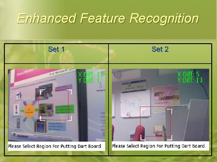 Enhanced Feature Recognition Set 1 Set 2 