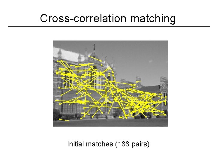 Cross-correlation matching Initial matches (188 pairs) 