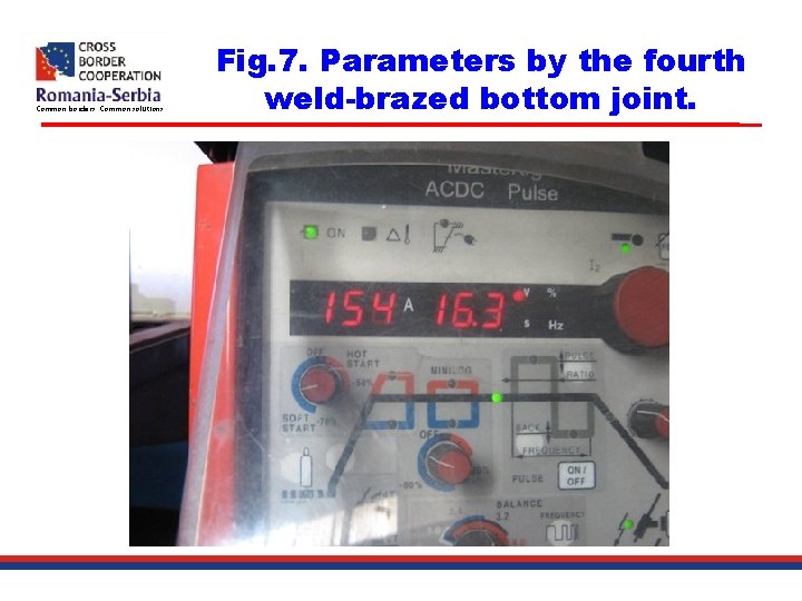 Common borders. Common solutions. Fig. 7. Parameters by the fourth weld-brazed bottom joint. 