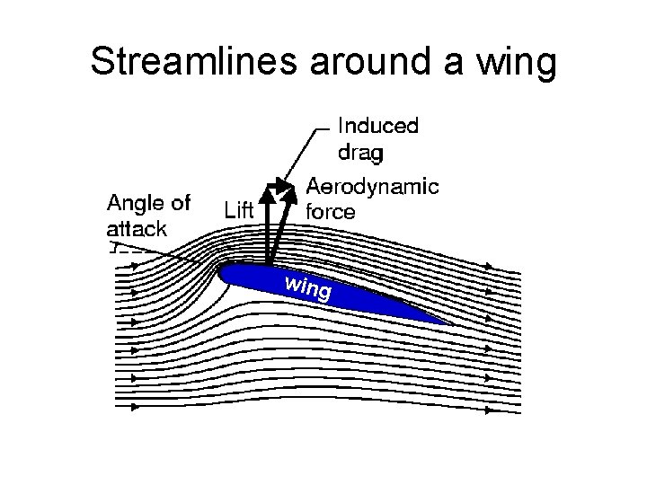 Streamlines around a wing 