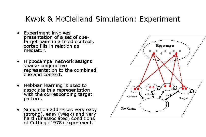 Kwok & Mc. Clelland Simulation: Experiment • Experiment involves presentation of a set of