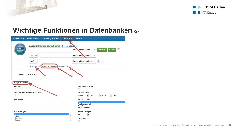 Wichtige Funktionen in Datenbanken (2) 17 