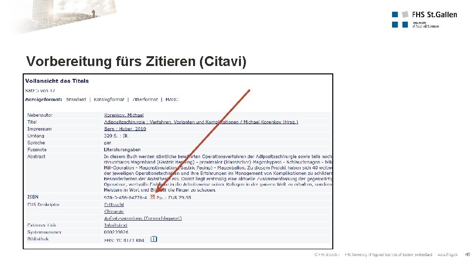 Vorbereitung fürs Zitieren (Citavi) 46 