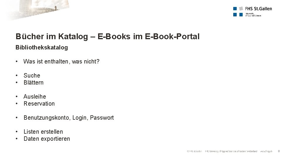 Bücher im Katalog – E-Books im E-Book-Portal Bibliothekskatalog • Was ist enthalten, was nicht?