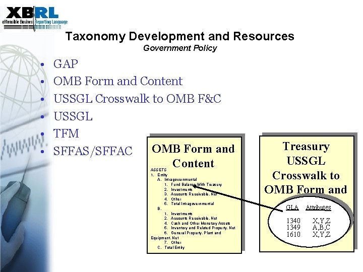 Taxonomy Development and Resources Government Policy • • • GAP OMB Form and Content