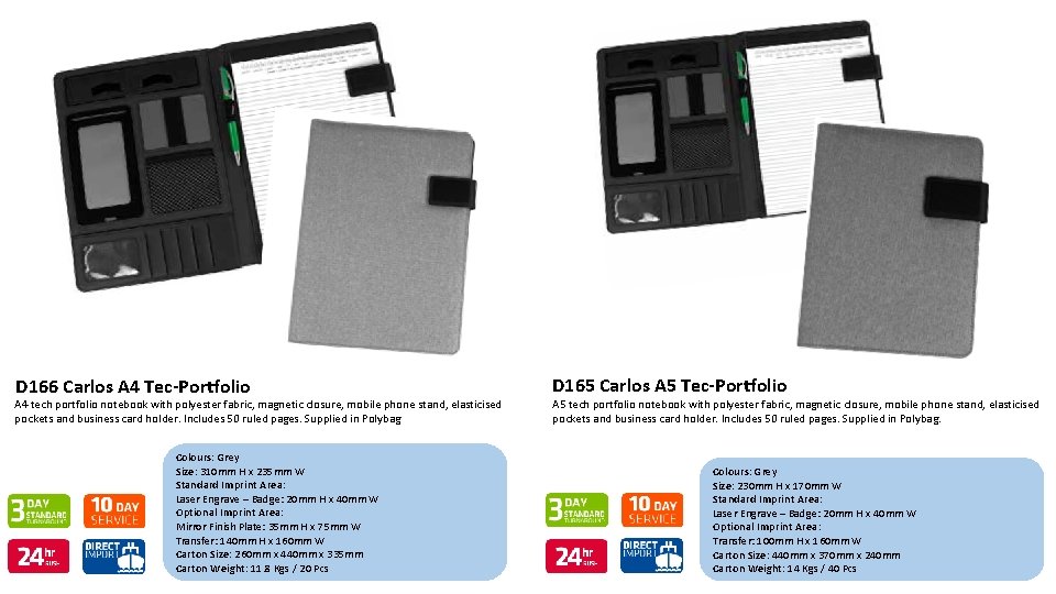 D 166 Carlos A 4 Tec-Portfolio A 4 tech portfolio notebook with polyester fabric,