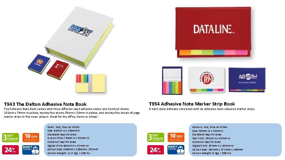 T 943 The Dalton Adhesive Note Book The Adhesive Note Book comes with three