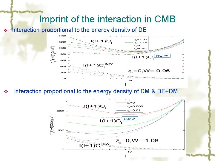 Imprint of the interaction in CMB v Interaction proportional to the energy density of