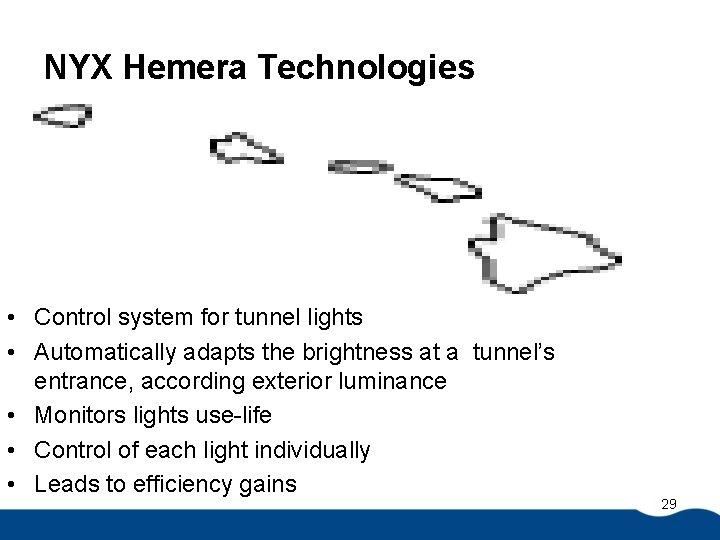 NYX Hemera Technologies • Control system for tunnel lights • Automatically adapts the brightness