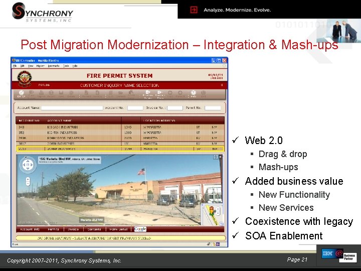 Post Migration Modernization – Integration & Mash-ups ü Web 2. 0 § Drag & Post Migration Modernization – Integration & Mash-ups ü Web 2. 0 § Drag &