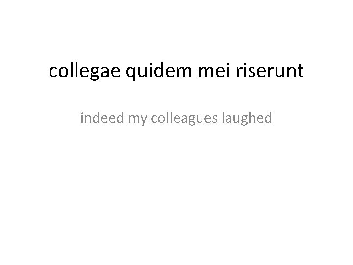 collegae quidem mei riserunt indeed my colleagues laughed 