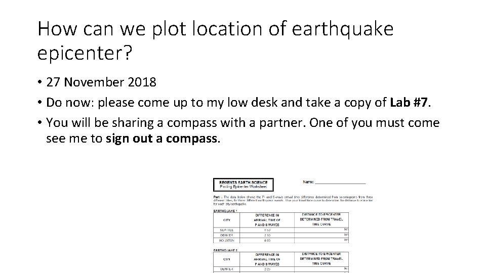 How can we plot location of earthquake epicenter? • 27 November 2018 • Do