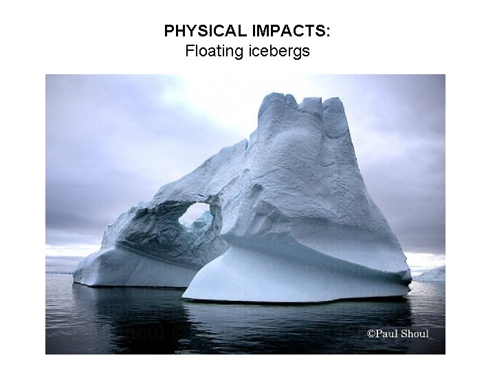 PHYSICAL IMPACTS: Floating icebergs 