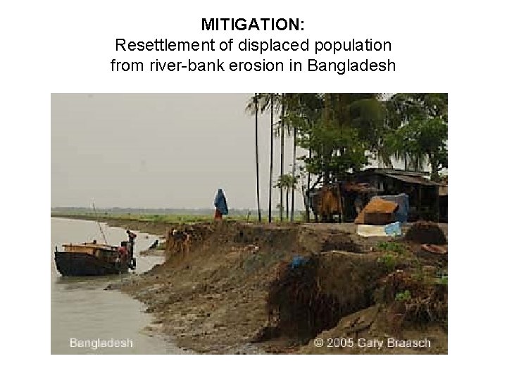 MITIGATION: Resettlement of displaced population from river-bank erosion in Bangladesh 