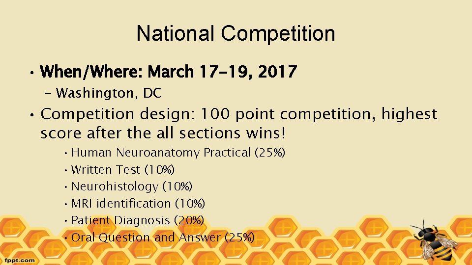 National Competition • When/Where: March 17 -19, 2017 – Washington, DC • Competition design: