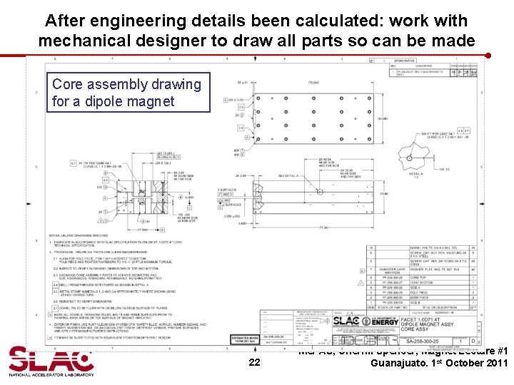 After engineering details been calculated: work with mechanical designer to draw all parts so