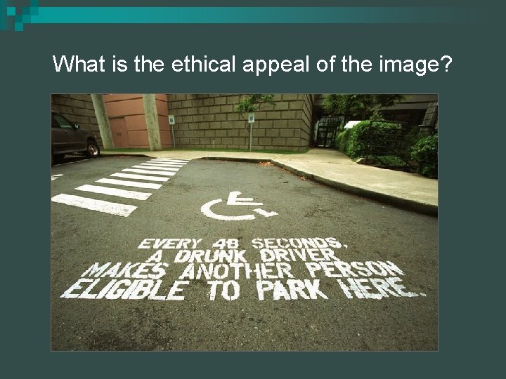 What is the ethical appeal of the image? 