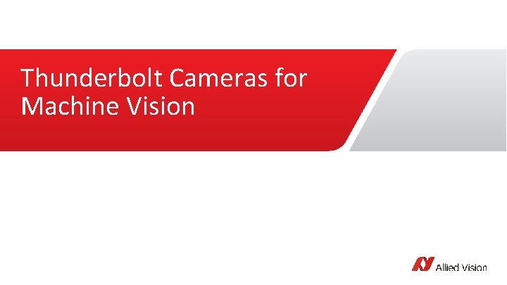Thunderbolt Cameras for Machine Vision 