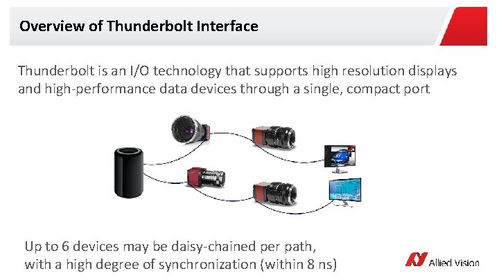 Overview of Thunderbolt Interface Thunderbolt is an I/O technology that supports high resolution displays