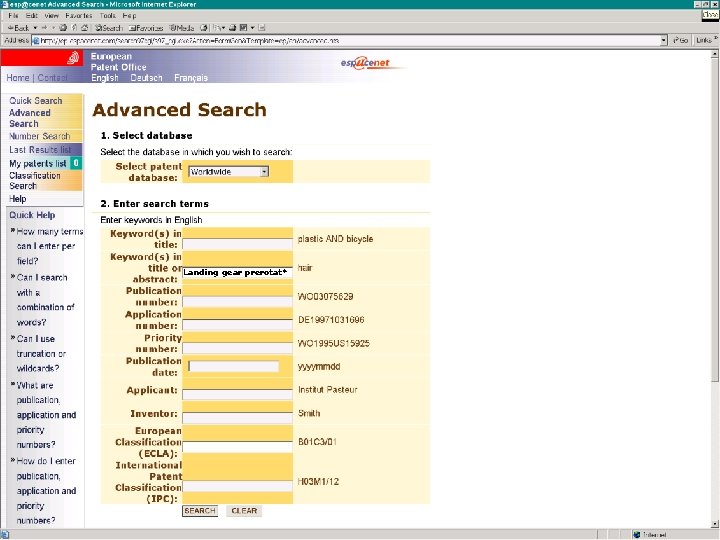The European Patent Office Landing gear prerotat* 