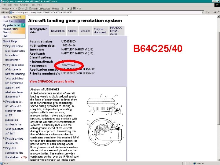 The European Patent Office B 64 C 25/40 