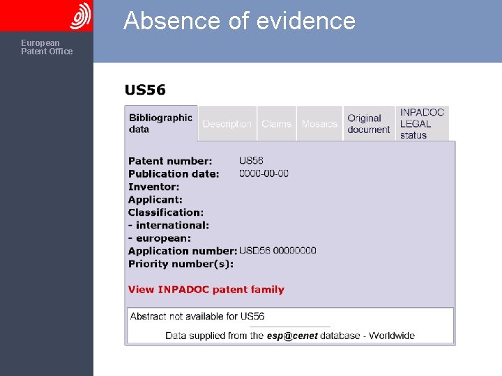 Absence of evidence The European Patent Office 