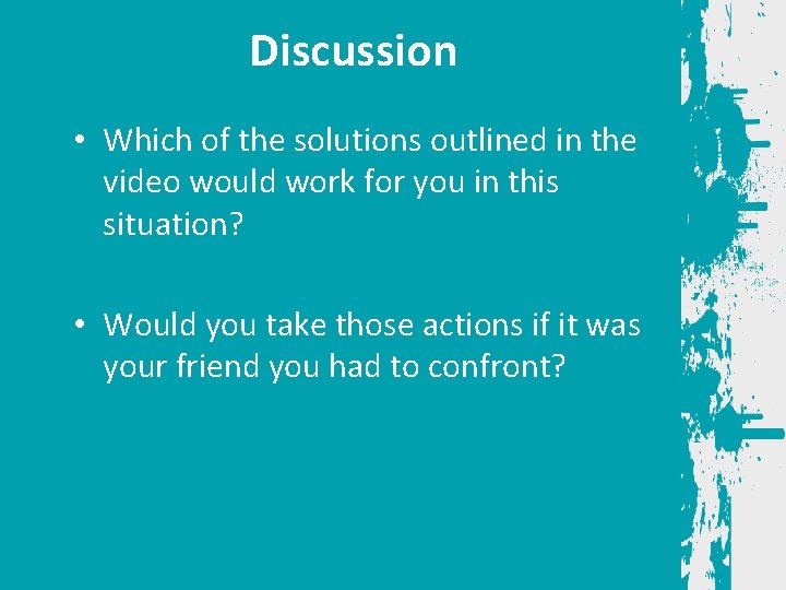 Discussion • Which of the solutions outlined in the video would work for you