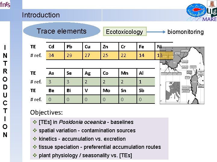 Introduction Trace elements I N T R O D U C T I O