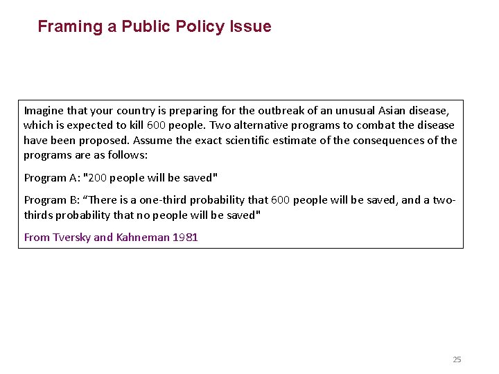 Framing a Public Policy Issue Imagine that your country is preparing for the outbreak