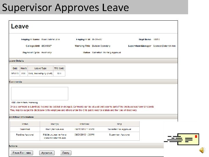 Supervisor Approves Leave 