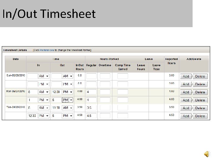 In/Out Timesheet 