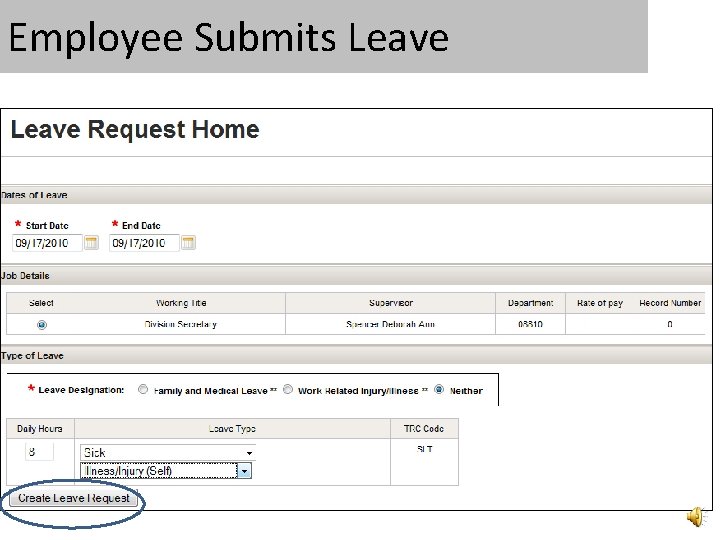 Employee Submits Leave 