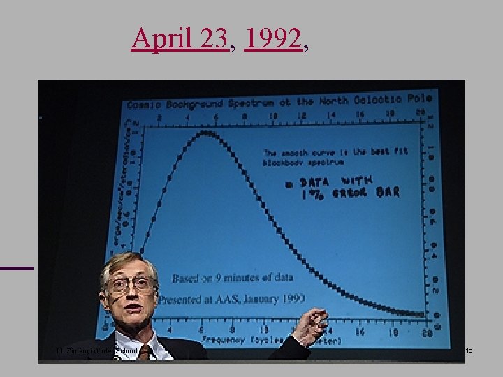 April 23, 1992, 11. Zimányi Winter School 16 